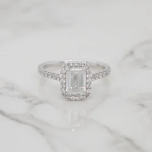 Halo Emerald Cut Engagement Rings